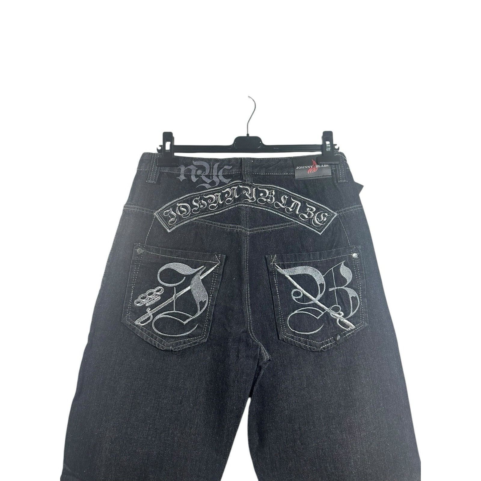 Other Vintage Johnny Blaze Black Denim Jeans Y2K 90’s 2000’s Hip H Size US 34 / EU 50 - 4 Thumbnail