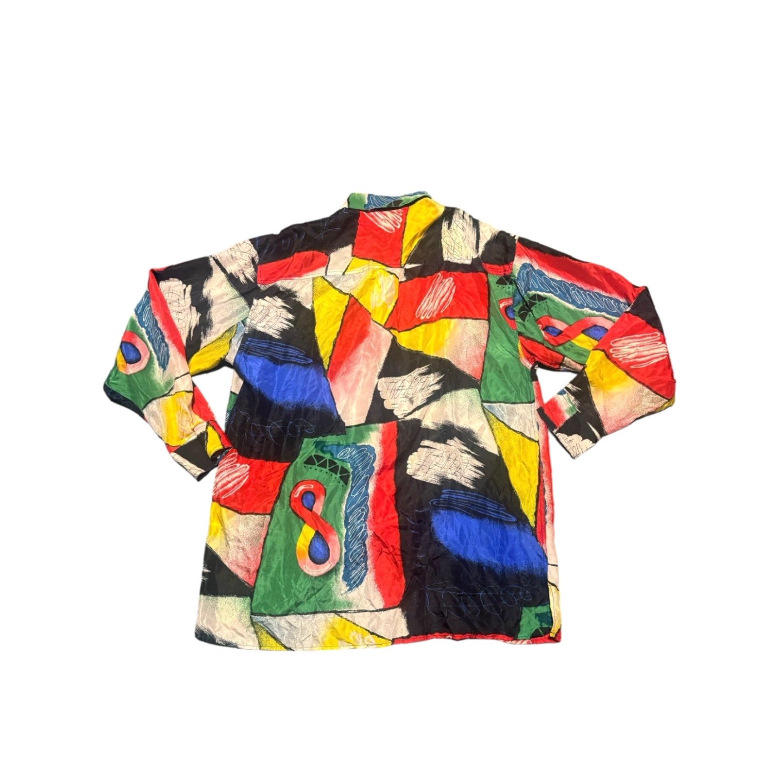 Vintage VINTAGE Bogari Abstract Button Up 100% Silk Shirt Long Sleeve Multi Size M Size M / US 6-8 / IT 42-44 - 6 Thumbnail