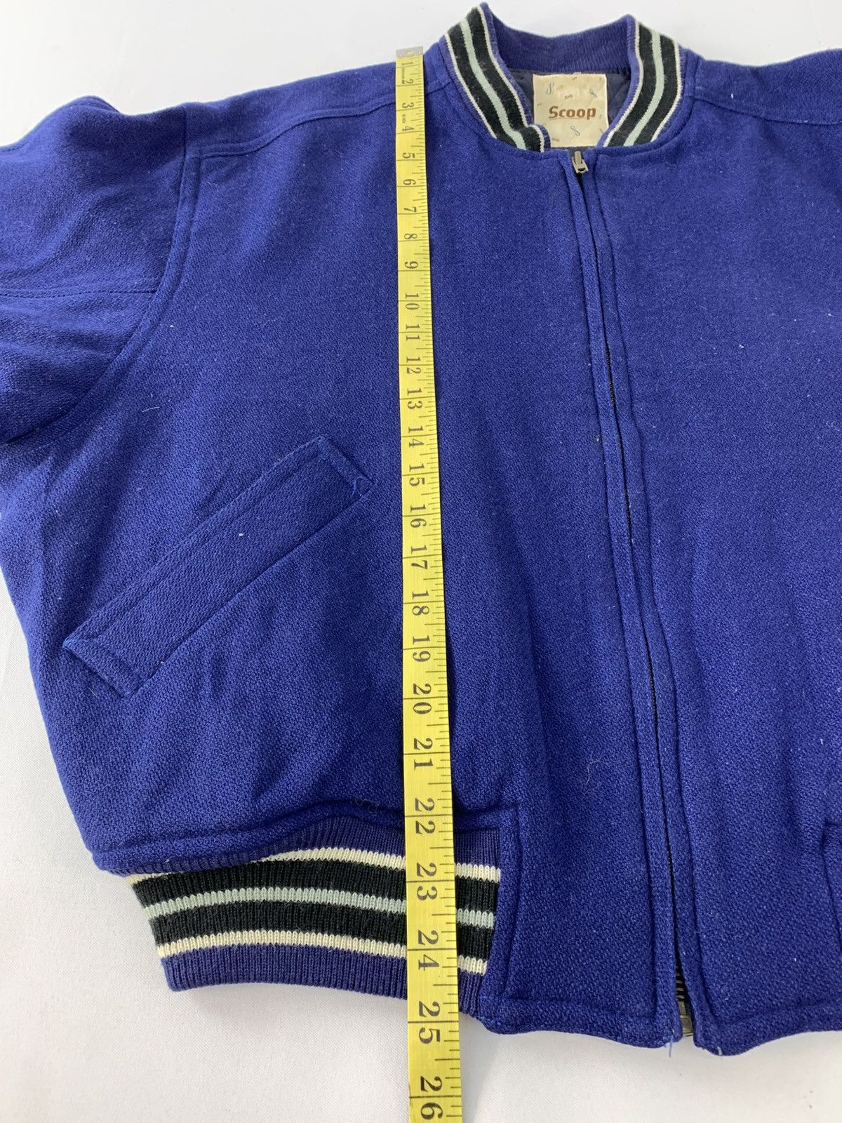 Other Scoop Inc Navy Patch Wool Sleeve Padded Inner Snap Button Size US L / EU 52-54 / 3 - 11 Thumbnail