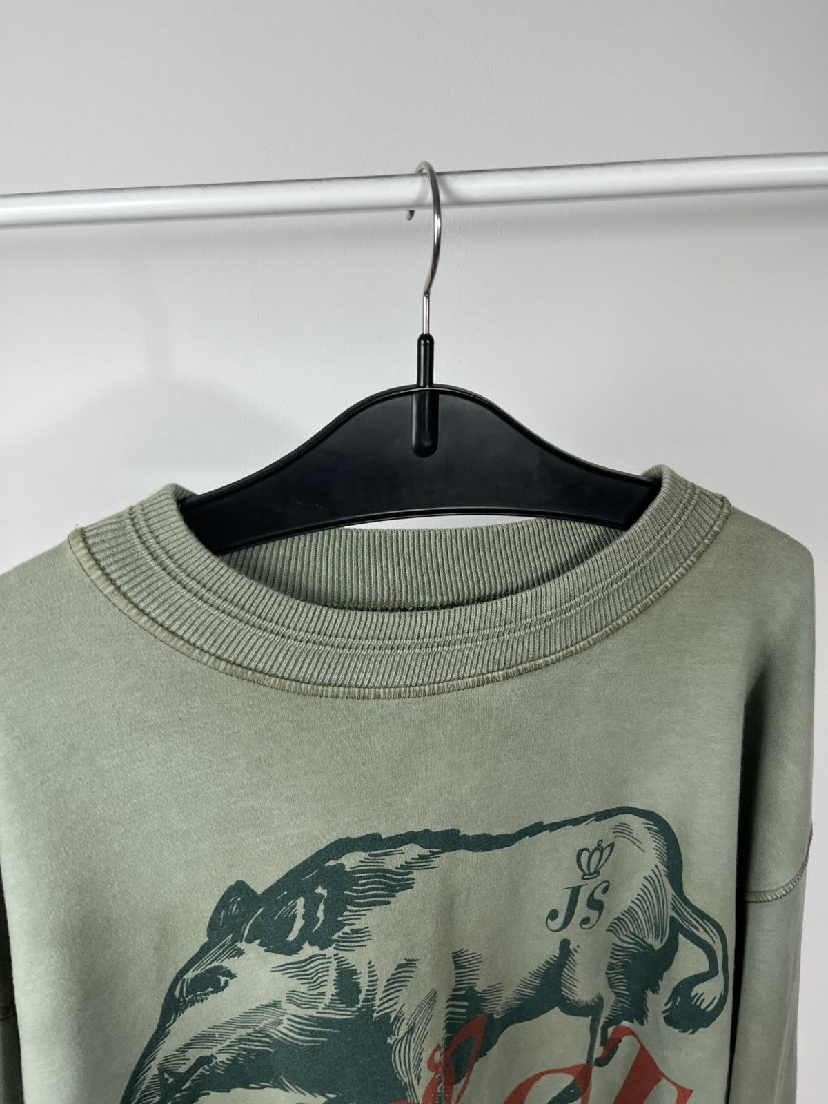 JET SET Jet Set Vintage Green Pig Graphic Sweatshirt Crewneck Size 4 Size US XL / EU 56 / 4 - 11 Thumbnail