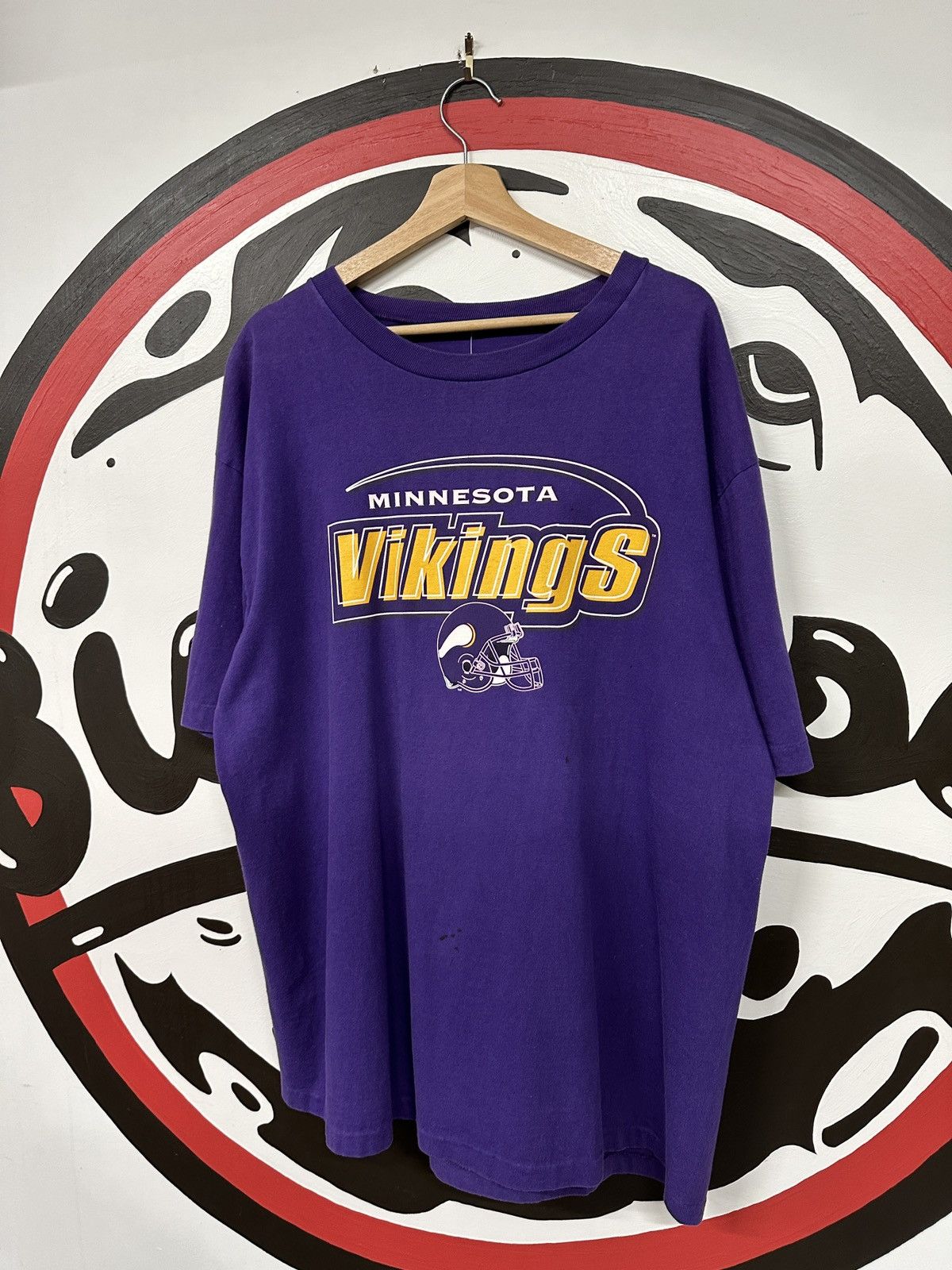 NFL × Vintage Vintage 90s Minnesota Vikings Graphic Tee Size US XL / EU 56 / 4 - 1 Thumbnail