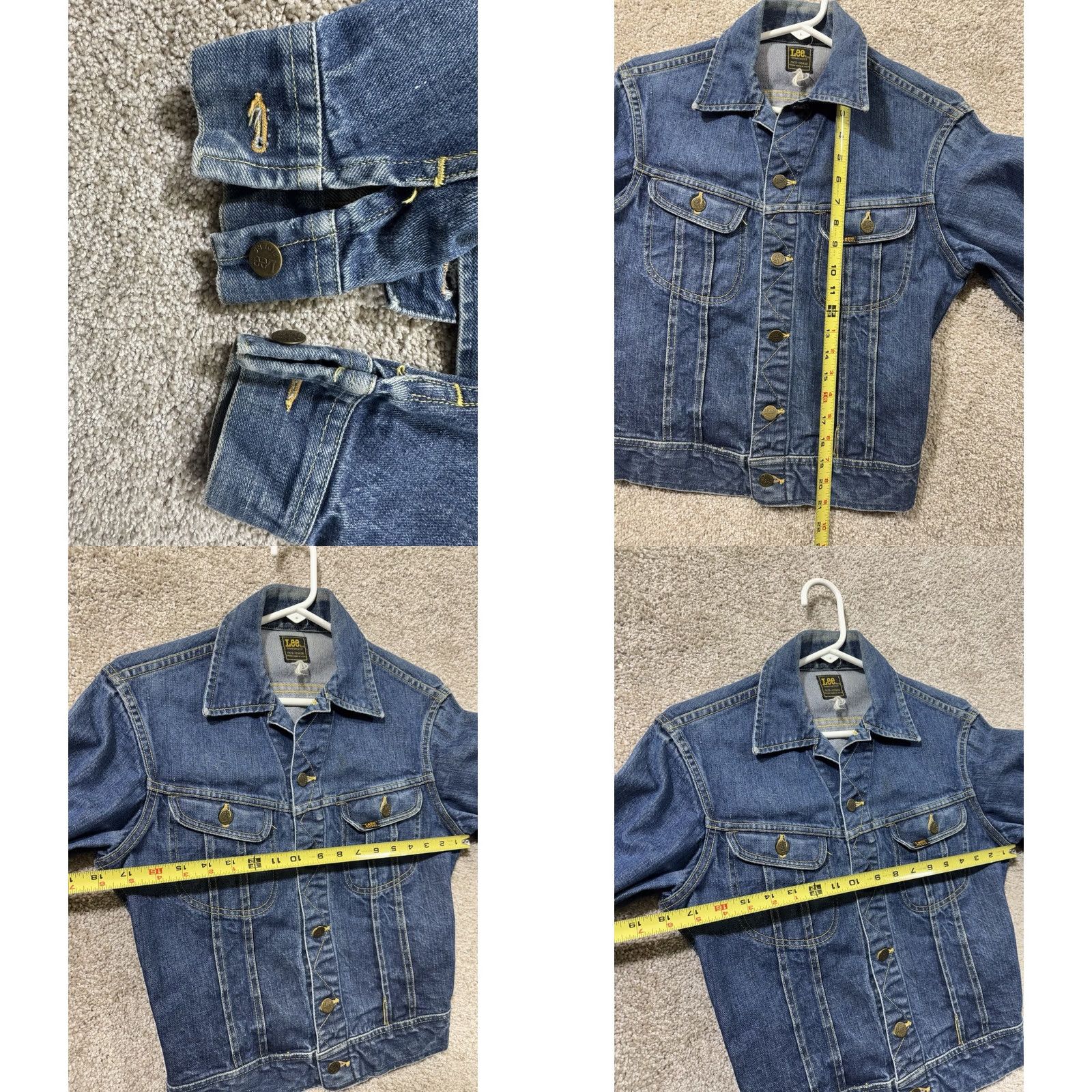 Lee VINTAGE Lee Jacket Mens 36 Denim 101-J trucker Riders 60s 70s sanforized western Shirt Adult 36 Blue Denim Western USA Bomber Jacket Mens Size US XXS / EU 40 - 8 Thumbnail