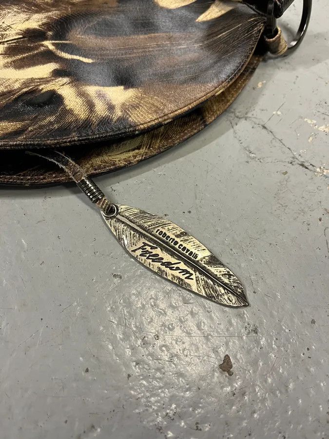 Roberto Cavalli Roberto Cavalli Feather Charm Black & Beige Handle Bag Size ONE SIZE - 5 Thumbnail