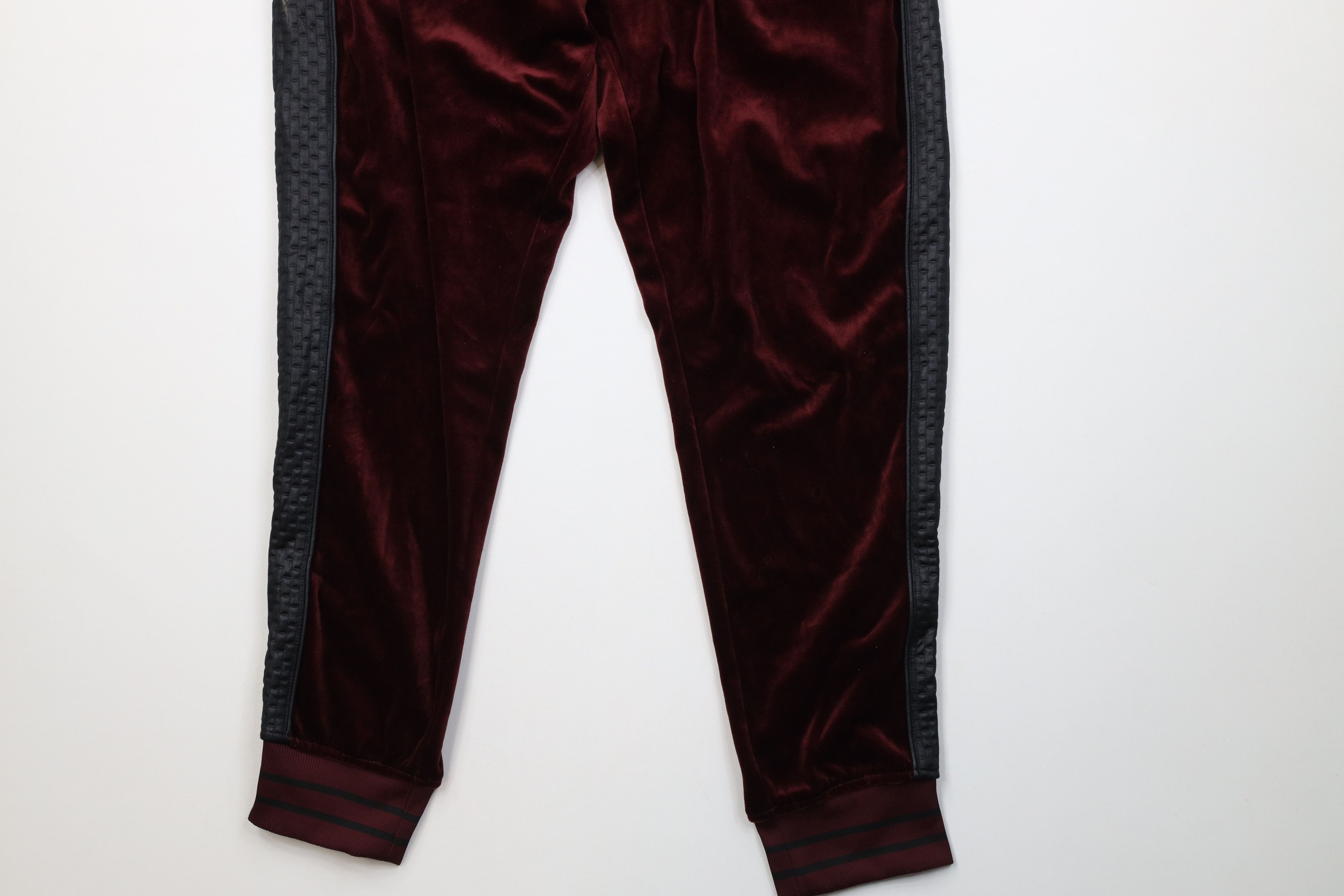 Vintage Y2K Streetwear Block Velour Cuffed Sweatpants Joggers Red Size US 34 / EU 50 - 4 Thumbnail
