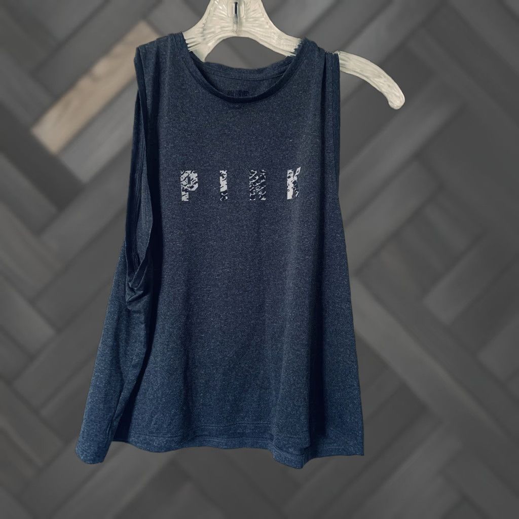 Pinko PINK Tank Top Shirt Sleeveless Womens Small Pink Logo Grey Regular Tank Top Size S / US 4 / IT 40 - 1 Thumbnail