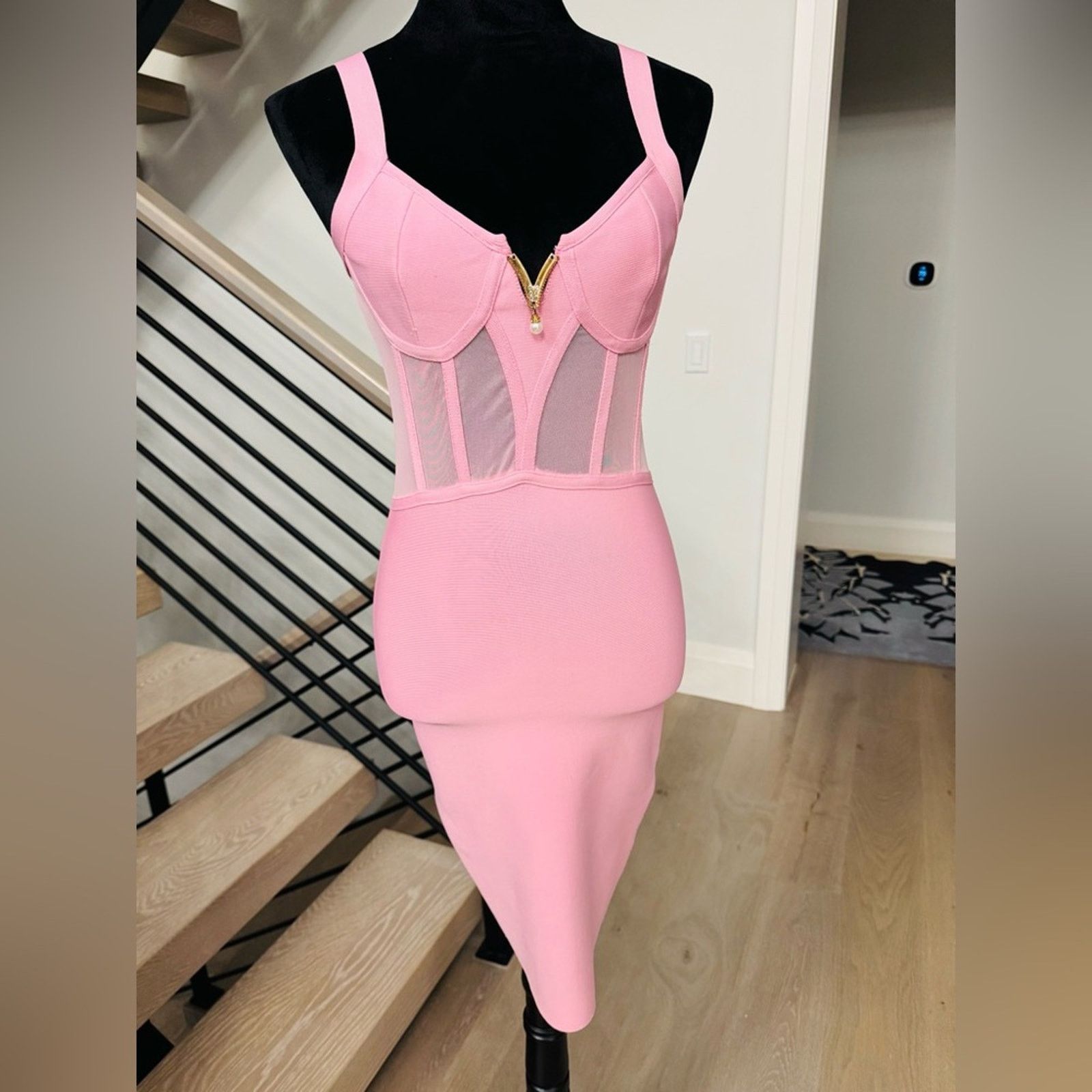 Other Elegant Pink Bodycon Glam Mesh Club Dress size S Size S / US 4 / IT 40 - 4 Thumbnail