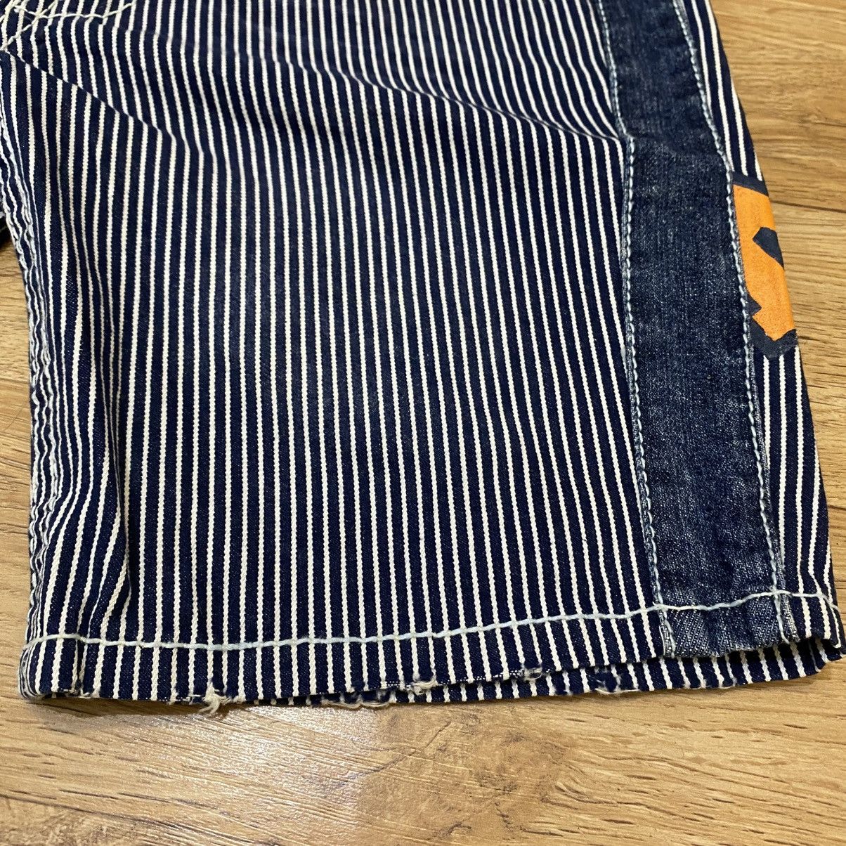 Hysteric Glamour 2000s Blue Moon Blue Hickory Back Big Logo Short Pants Size US 27 - 2 Thumbnail