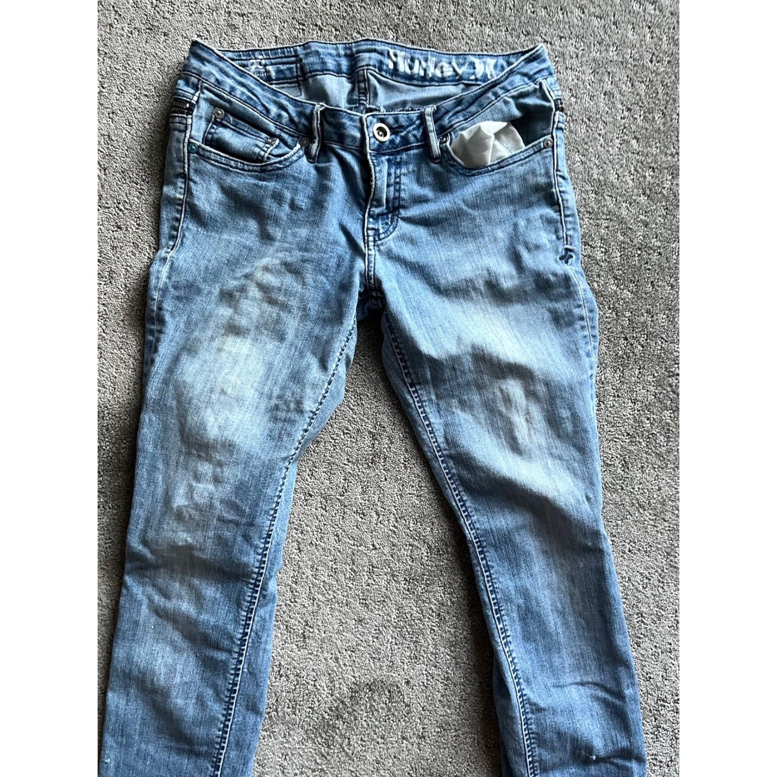 Hurley Hurley Jeans Women 90 Degree Size 7 Medium Wash Legging Size 28" / US 6 / IT 42 - 2 Thumbnail