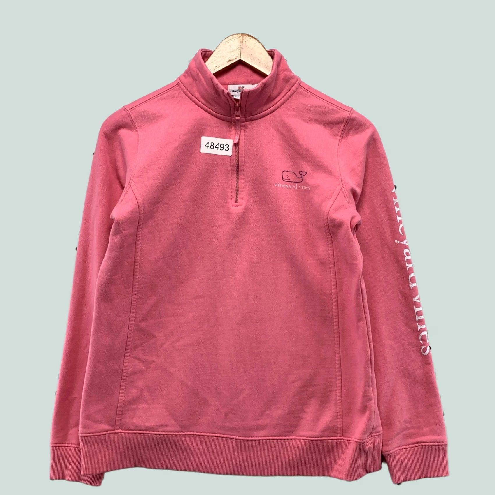 Vineyard Vines Vineyard Vines Womens Small Pink Long Sleeve Pullover Whale Logo Quarter Zip Size S / US 4 / IT 40 - 1 Thumbnail