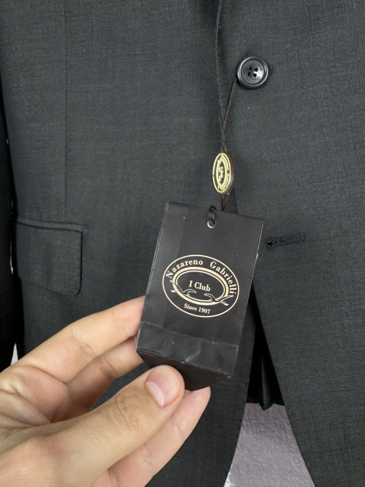 Nazareno Gabrielli BNWT Nazareno Gabrielli 2 pcs Panda grey 2 button wool suit Size 44R - 9 Thumbnail