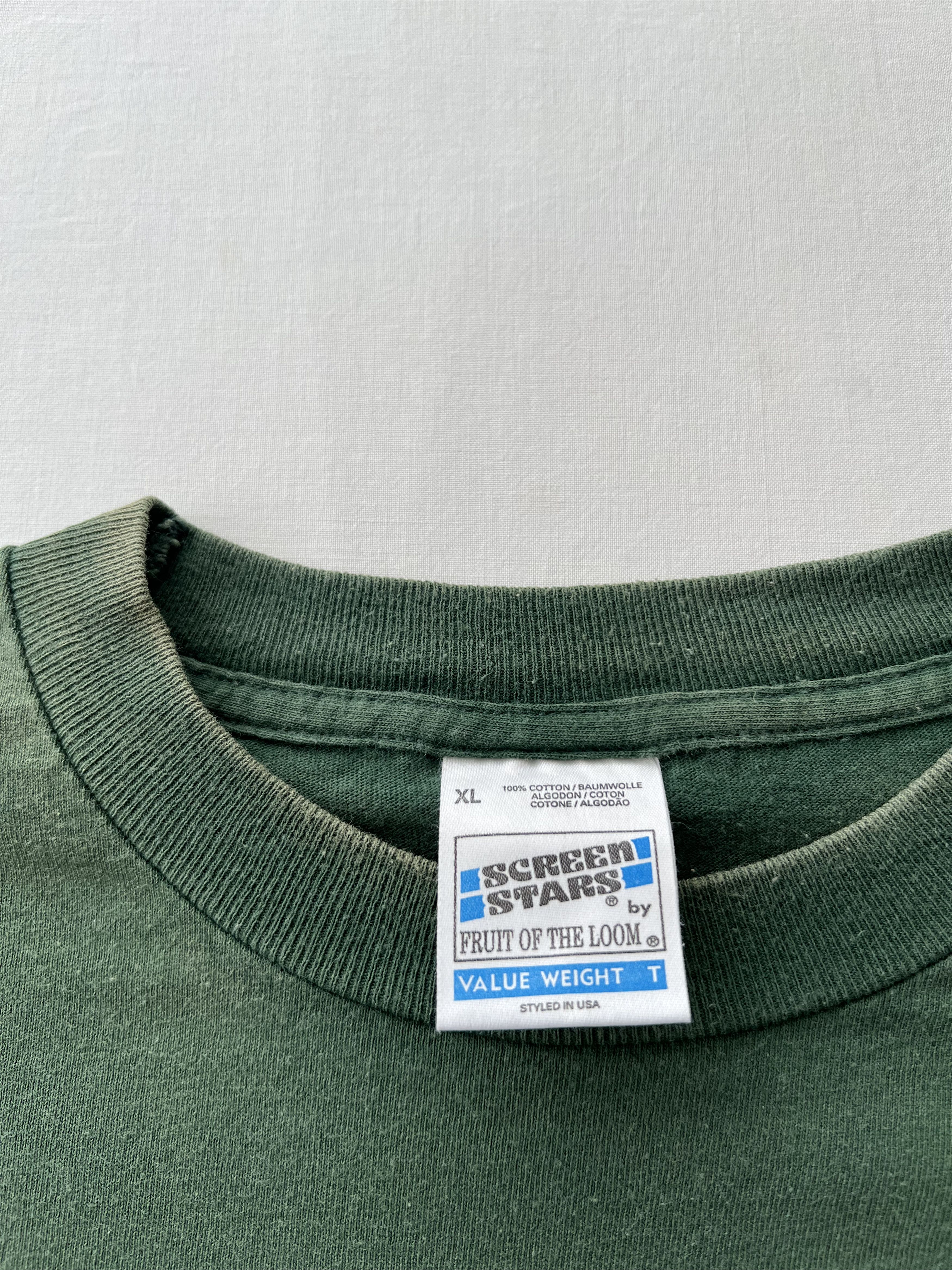 Band Tees Vintage 1997 U2 Popmart Tour Rock Band Faded Green T-shirt Size US XL / EU 56 / 4 - 20 Thumbnail