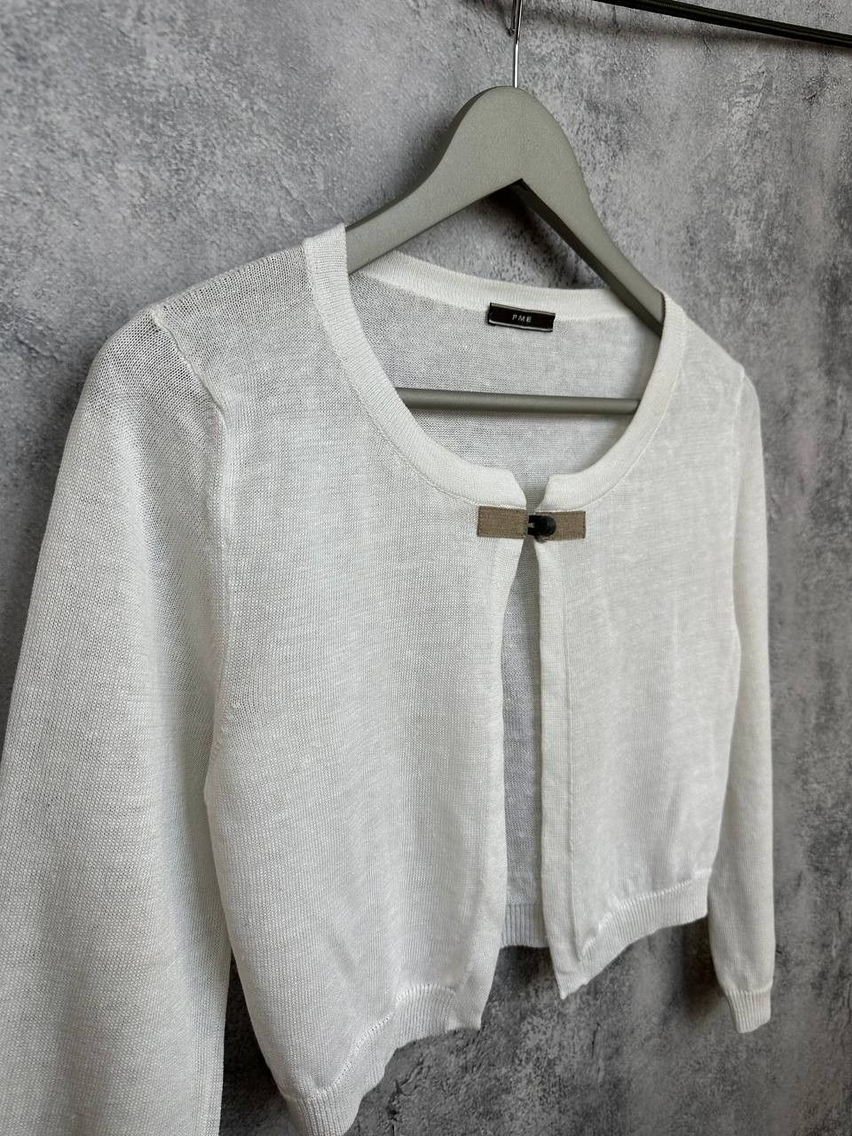 Peserico Peserico PME Linen Cotton Cropped Cardigan Lightweight Size XS / US 0-2 / IT 36-38 - 3 Thumbnail