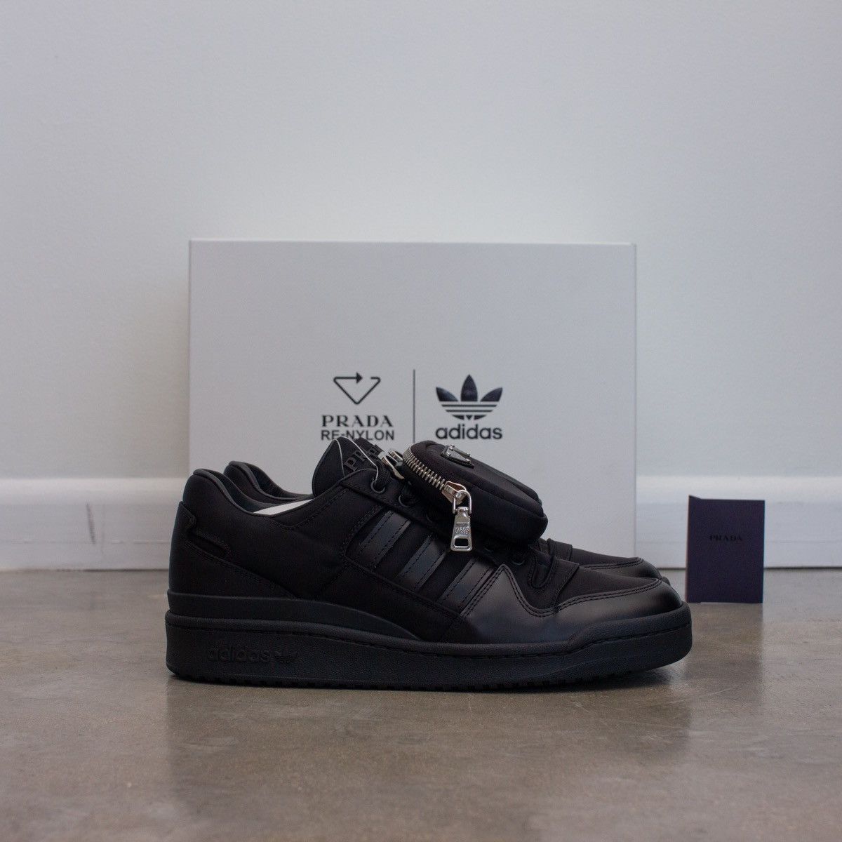 Adidas × Prada ADIDAS X PRADA RE-Nylon Forum Low Black Sneakers GY7043 Size US 7 / IT 37 - 9 Thumbnail