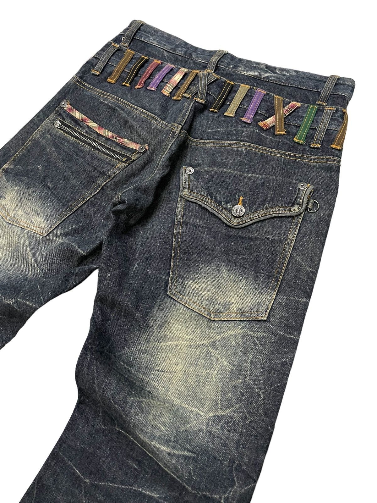 GOSTAR DE FUGA × Hysteric Glamour Nylaus Japan Mud Wash Double Waist Claw Mark Jeans Size US 30 / EU 46 - 18 Thumbnail