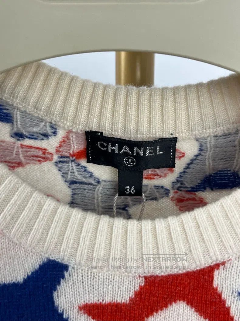 Chanel Chanel White full-print airplane pattern short-sleeved kni Size XS / US 0-2 / IT 36-38 - 4 Thumbnail