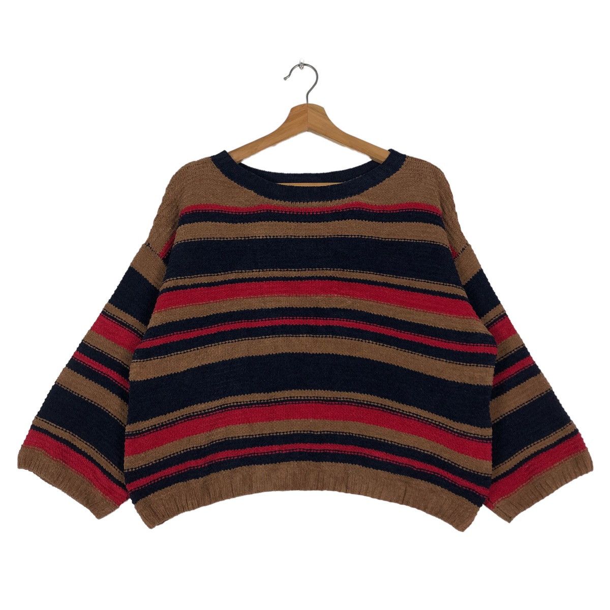 Japanese Brand 🔥Vintage Cropped Knit Sweatshirt GU Japan Issey Miyake Size US S / EU 44-46 / 1 - 1 Thumbnail
