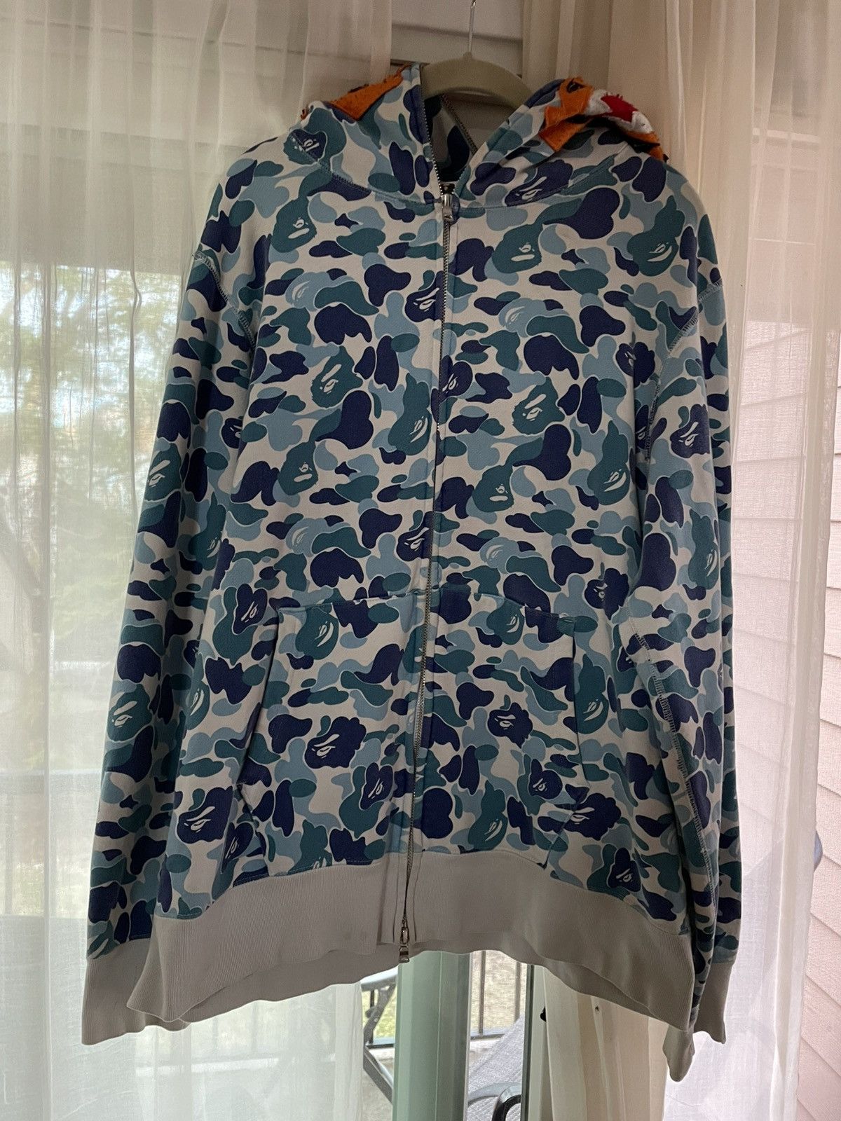 Bape Bape Shark Hoodie Blue Camo Size US XL / EU 56 / 4 - 1 Thumbnail