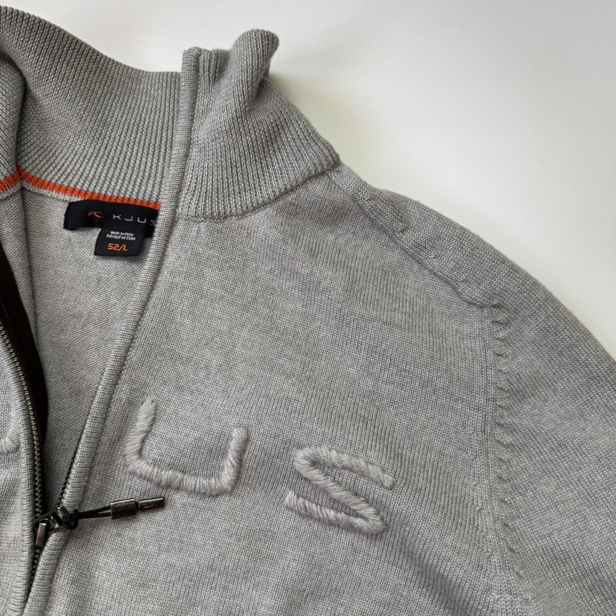 KJUS Gray Kjus 1/3 Zip Sweater Merino Wool Big Logo Old Money Size US L / EU 52-54 / 3 - 8 Thumbnail