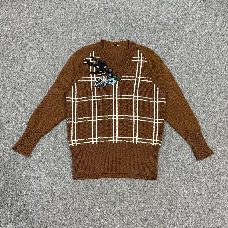 Miu Miu Miu Miu Brown Knit Sweater with Embellishments 0089 Size M / US 6-8 / IT 42-44 - 1 Thumbnail