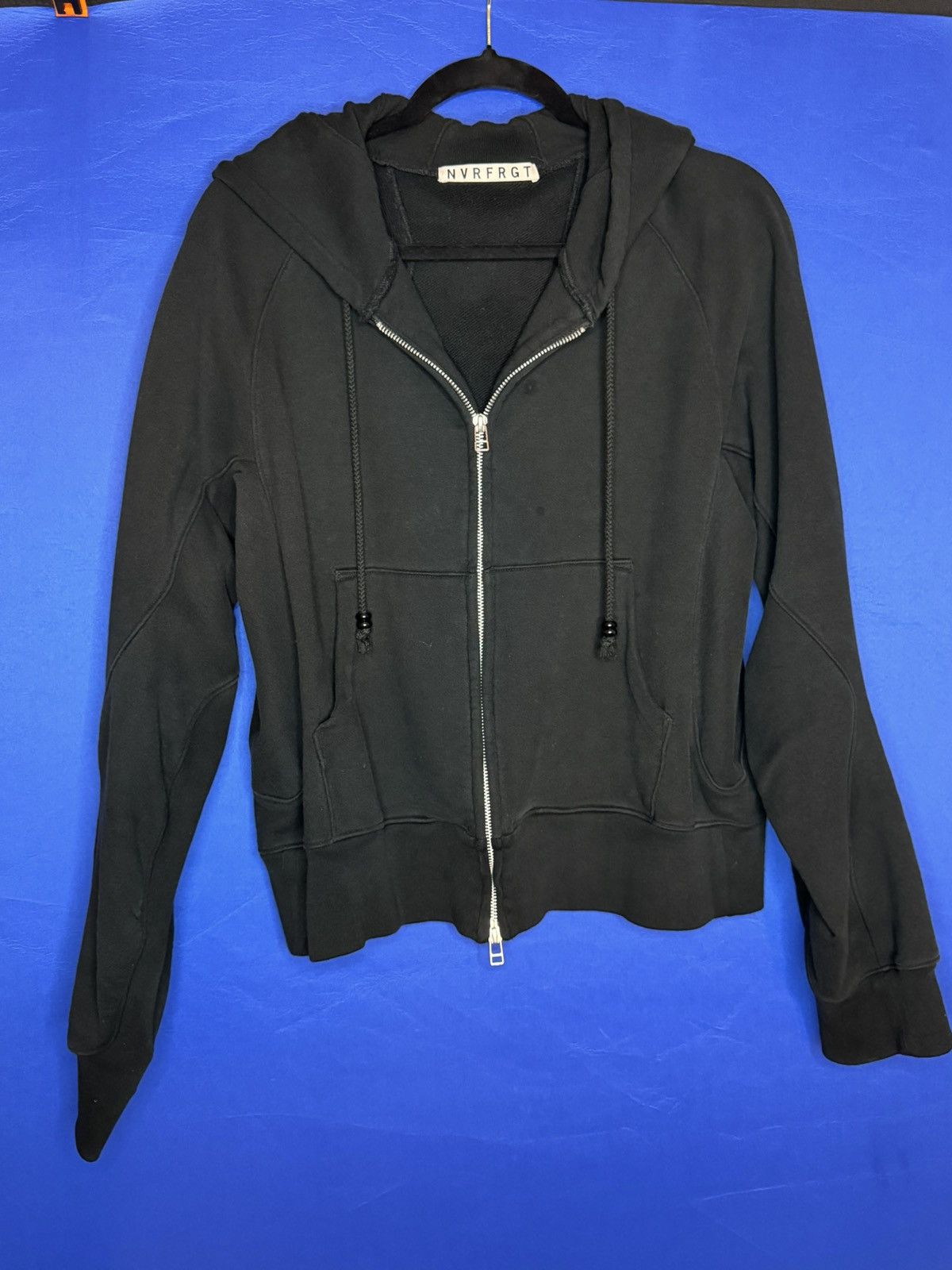 Japanese Brand NVRFRGT Cropped Paneled Zip-Up Hoodie Size US S / EU 44-46 / 1 - 1 Thumbnail