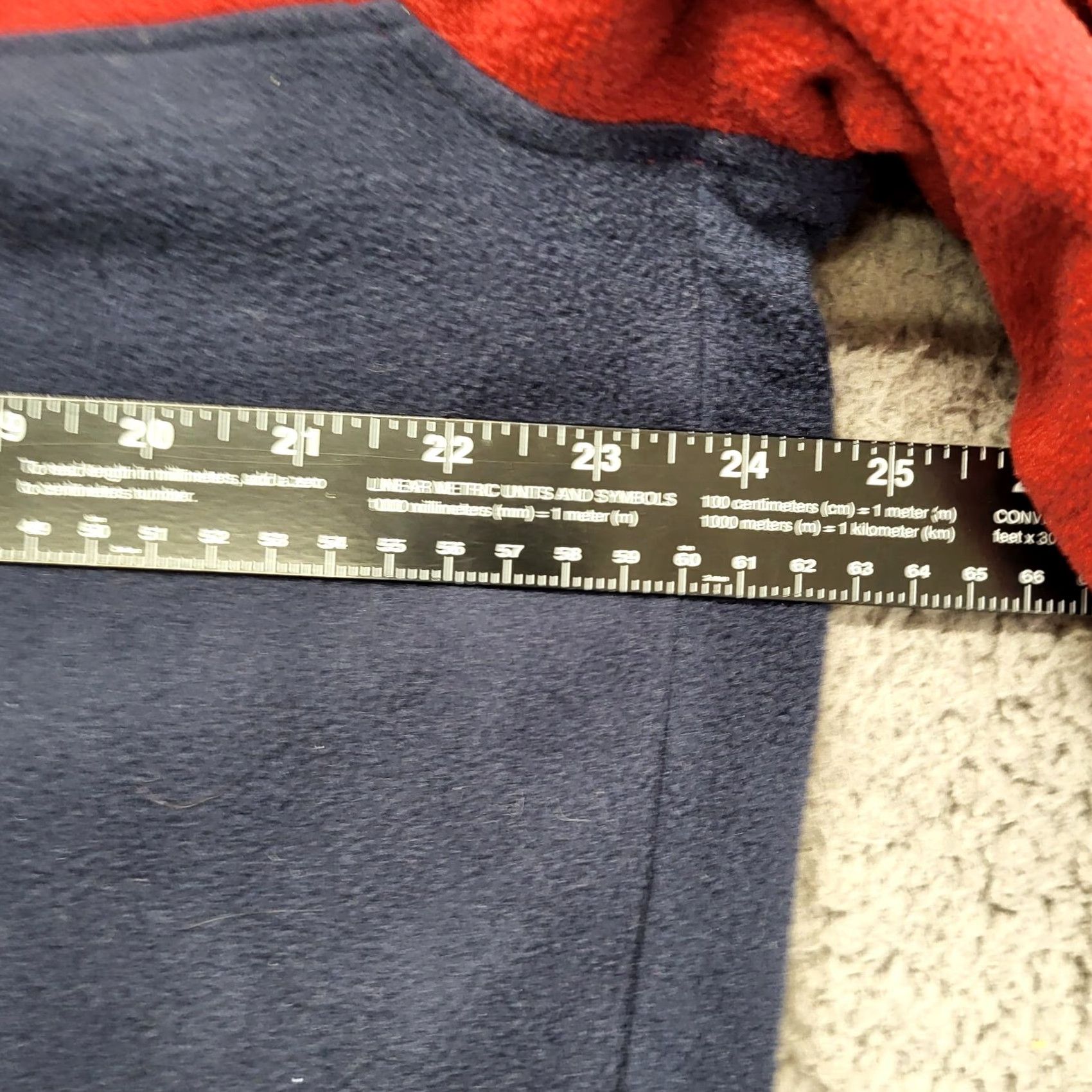 Lands' End Lands' End Sweater Mens Large Red Blue Snap Fleece Casual Outdoor Pocket Pullover Shirt Size US L / EU 52-54 / 3 - 7 Thumbnail