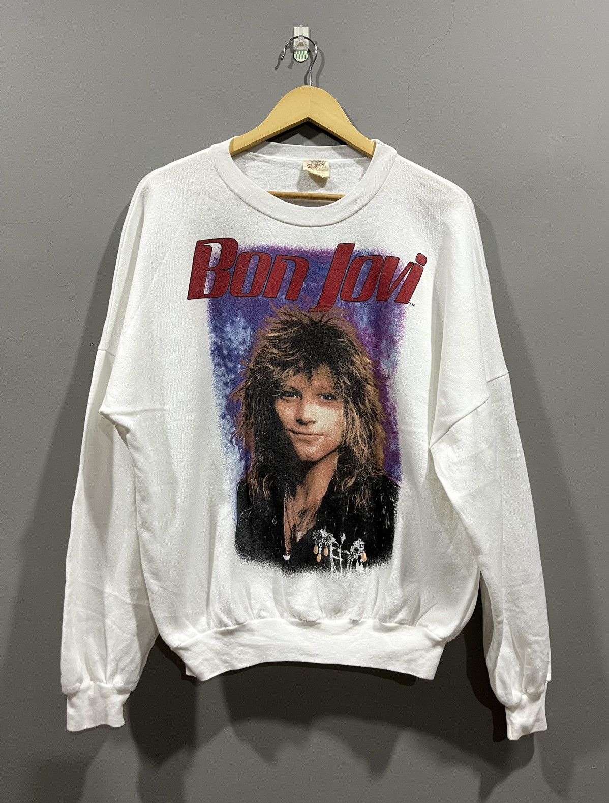Band Tees Vintage 80s 1987 Bon Jovi Slippery When Wet Tour Sweatshirt Size US XL / EU 56 / 4 - 1 Thumbnail