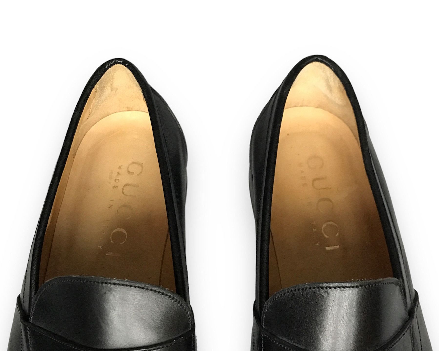Gucci ICON GUCCI WEB SLIP ON LOAFERS BLACK SMOOTH LEATHER EU42 UK8 Size US 8.5 / EU 41-42 - 9 Thumbnail