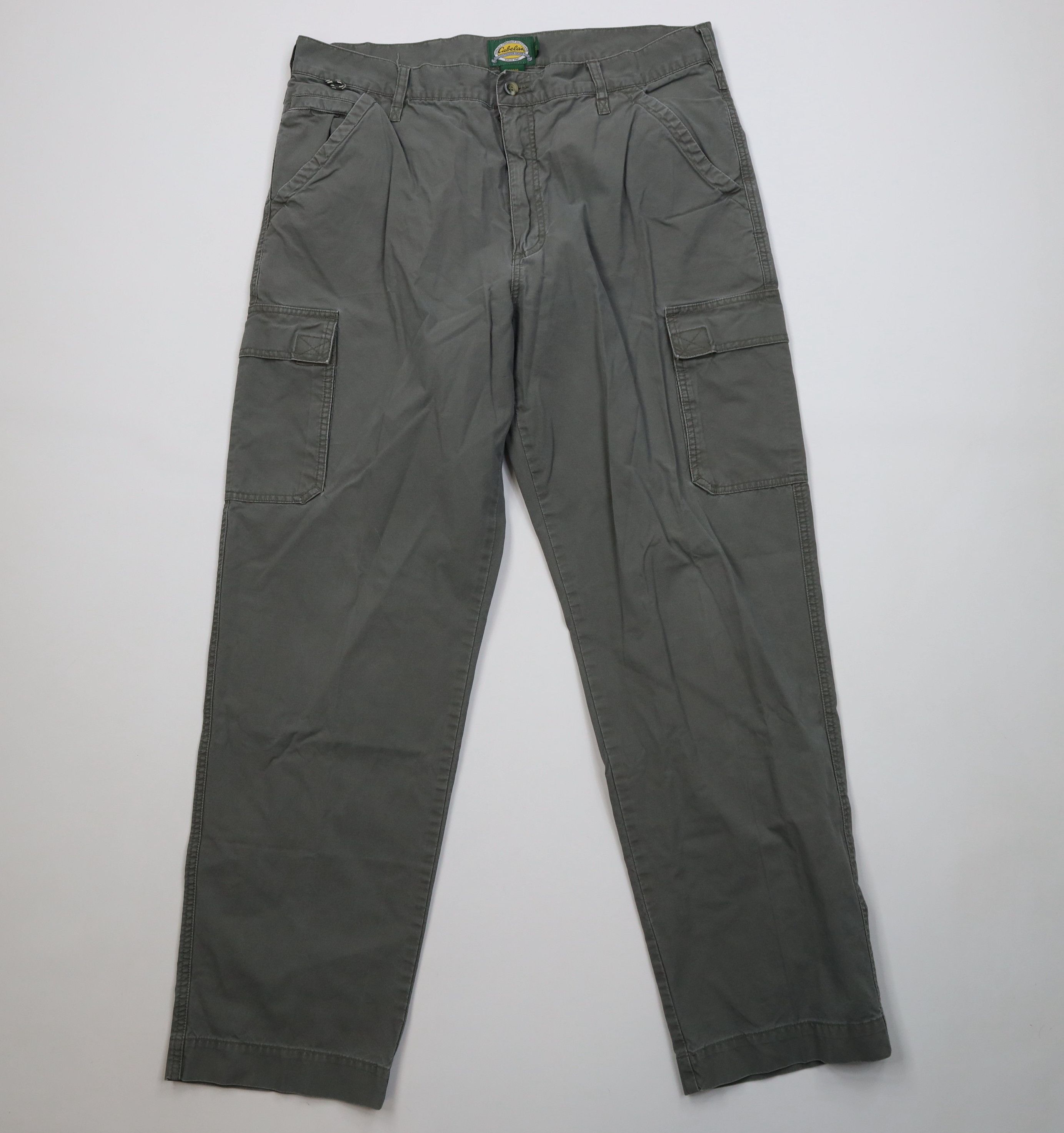 Cabelas Vintage 90 Y2K Cabelas Wide Leg Cargo Pants Green Cotton Size US 36 / EU 52 - 1 Thumbnail