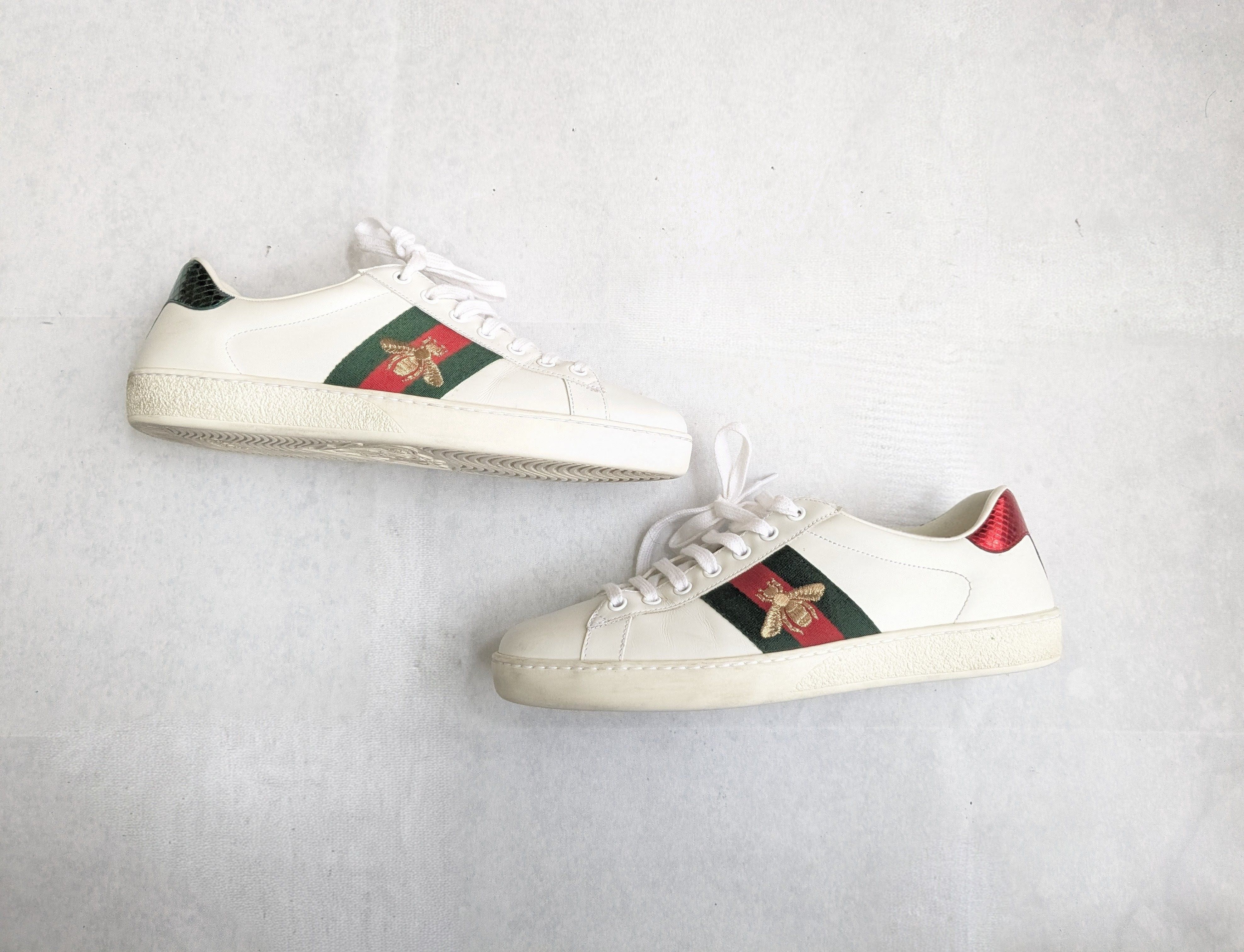 Gucci Gucci Ace White Bee 9 Low Tops Leather Size US 9 / EU 42 - 1 Thumbnail