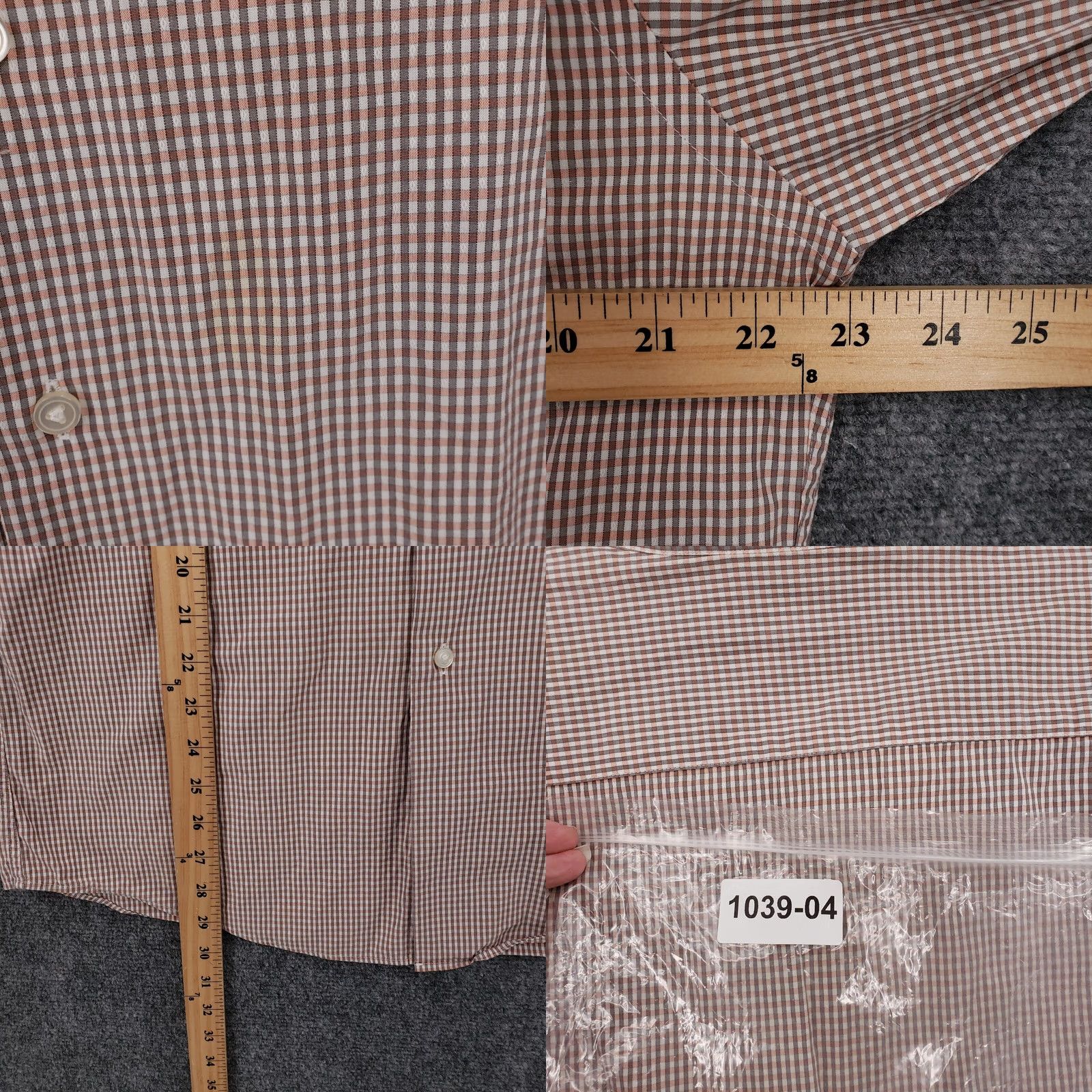 Vintage BCBG Attitude Shirt Men Large 16.5 Button-Down Orange Check Modern Long Sleeve Size US L / EU 52-54 / 3 - 8 Thumbnail