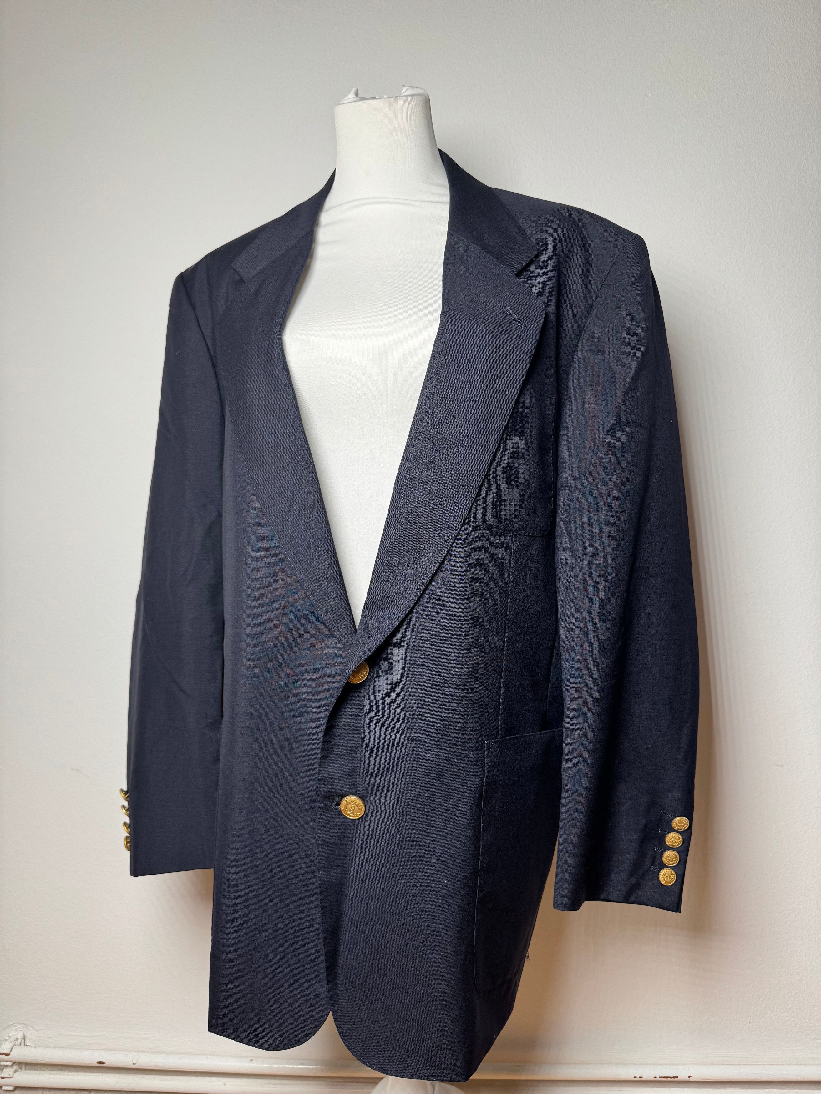 Dior Vintage Wool Blazer Navy 52/L Size L / US 10 / IT 46 - 1 Thumbnail