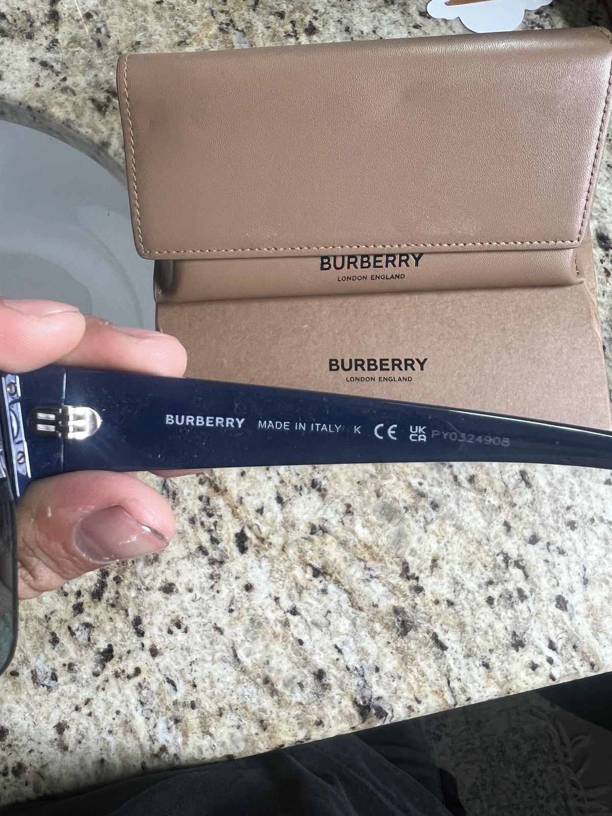 Burberry Burberry BE4291 Sunglasses Men's Blue Rectangle Shape Size ONE SIZE - 3 Thumbnail