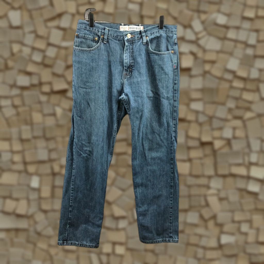 Vintage Bailey's Point Bailey's Point Jeans Style Straight 33x32 Mens Blue Denim 5-Pocket Regular Mid Rise Comfort Belt Loops Logo Size US 33 - 1 Thumbnail