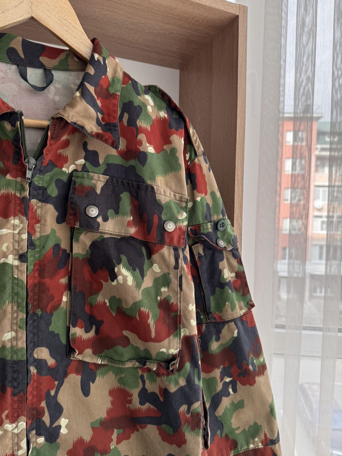 Vintage Swiss Army Military M70 Alpenflage Field RareCamouflage Jack Size US M / EU 48-50 / 2 - 2 Thumbnail