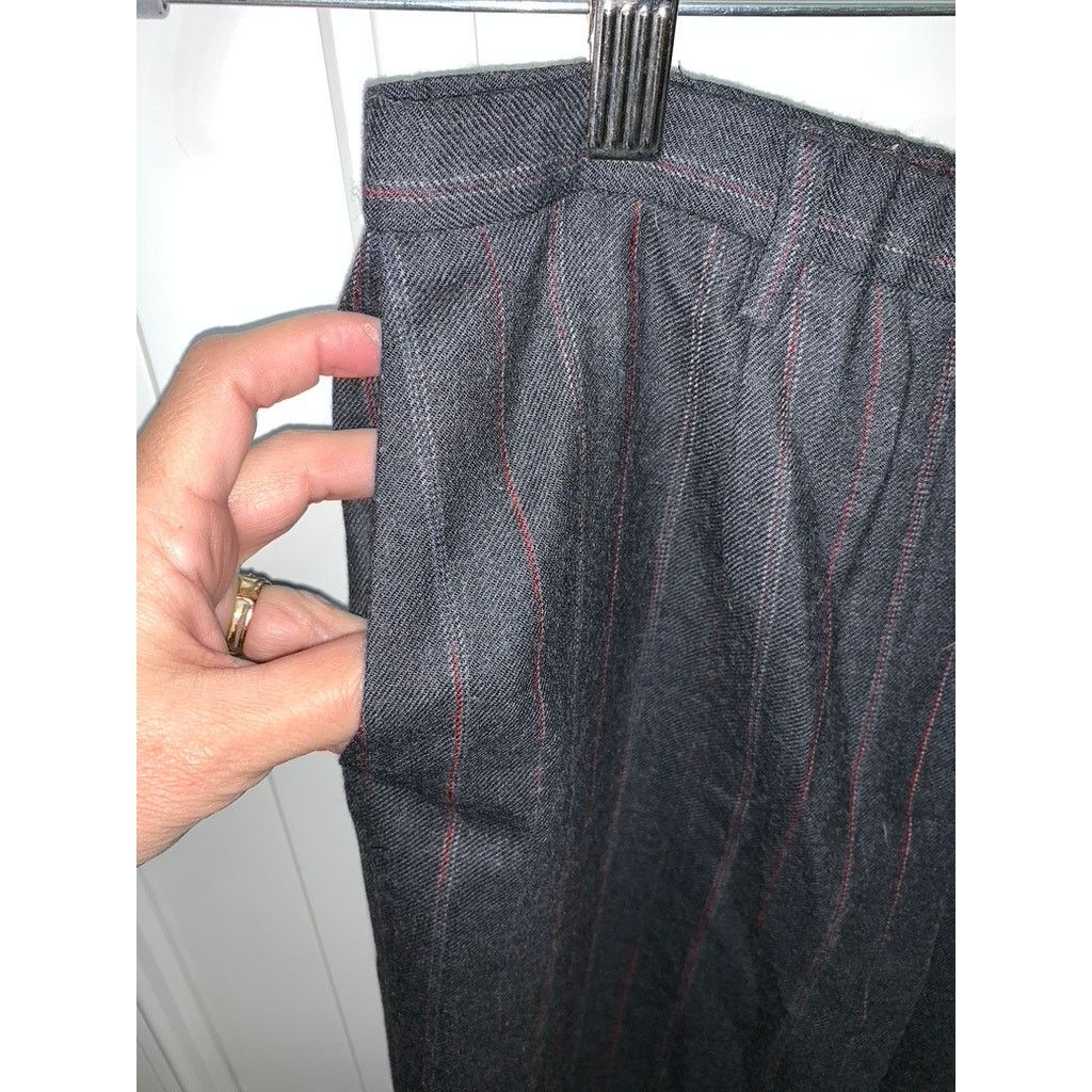 Pendleton Pendleton Women's Gray Pinstripe Wool Dress Pants Size 6 Size 28" / US 6 / IT 42 - 2 Thumbnail