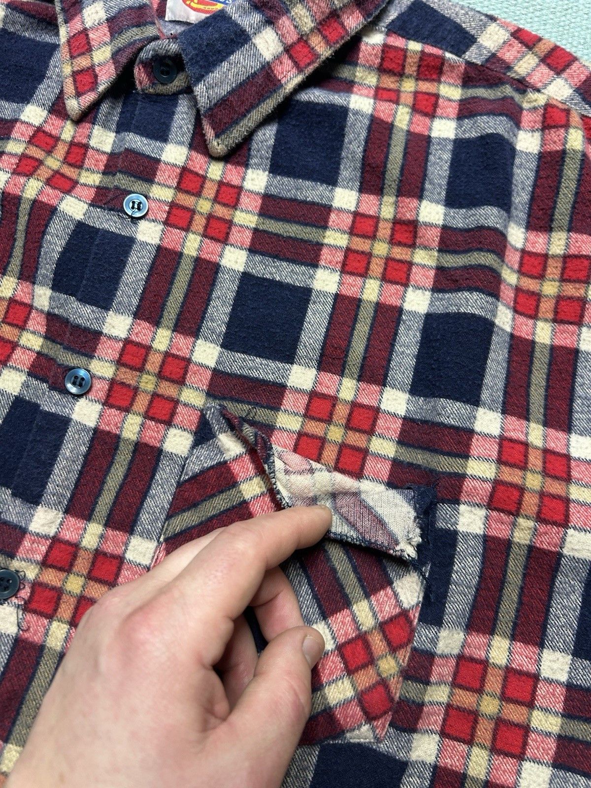 Vintage Vintage flannel shirt dickies brushed cotton soft plaid XL Size US XL / EU 56 / 4 - 4 Thumbnail