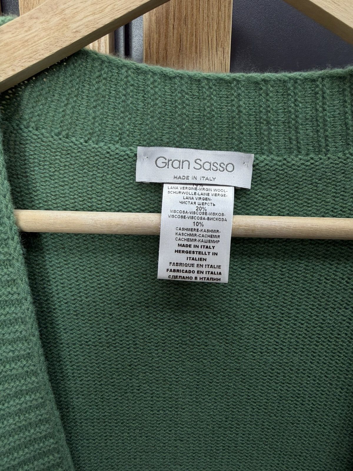 Gran Sasso Gran Sasso Wool Cashmere Cardigan Green Made in Italy Size M Size L / US 10 / IT 46 - 3 Thumbnail