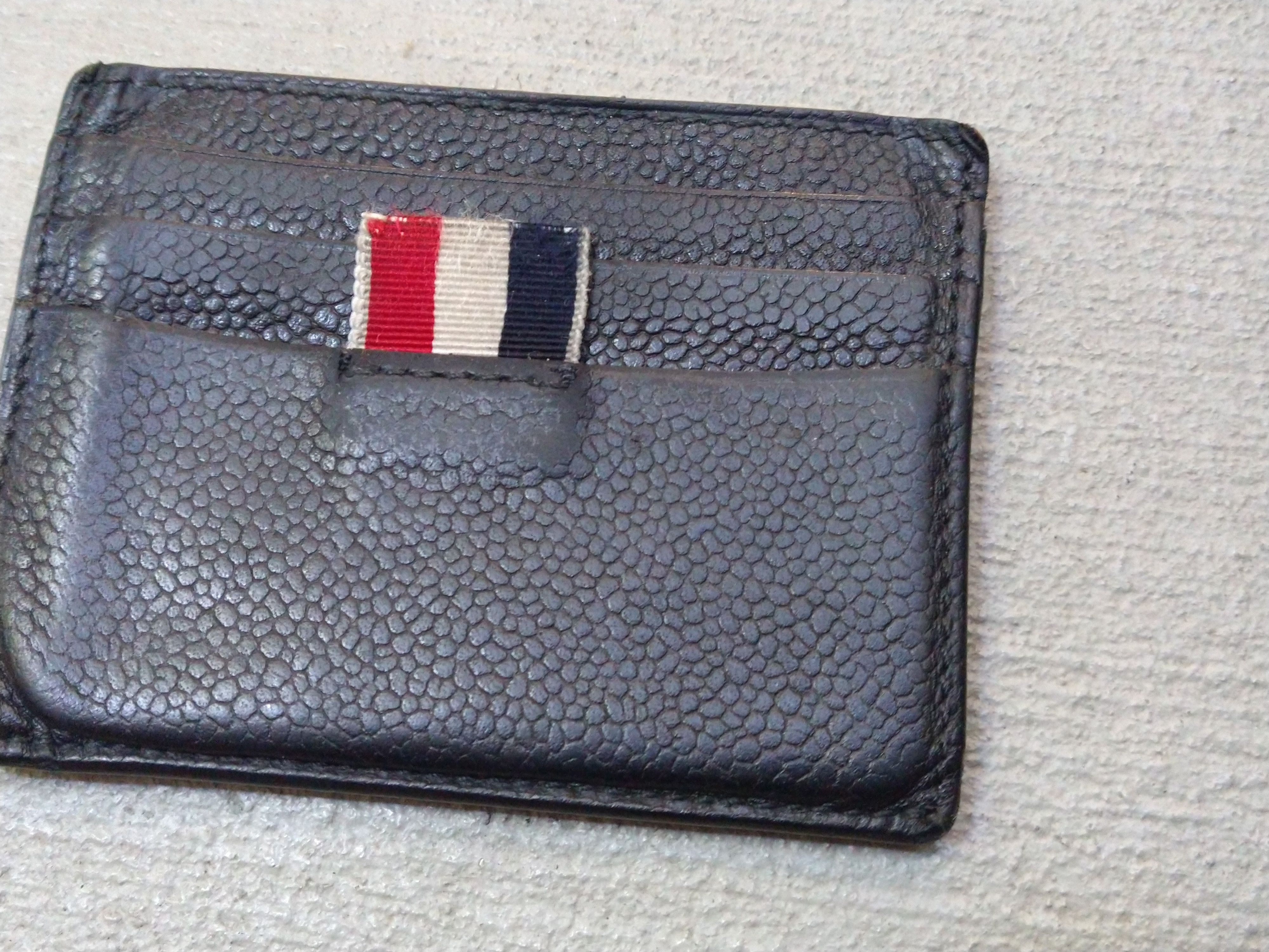 Thom Browne Thom Browne Cardholder Wallet Black Leather Pebbled Slim Size ONE SIZE - 2 Thumbnail