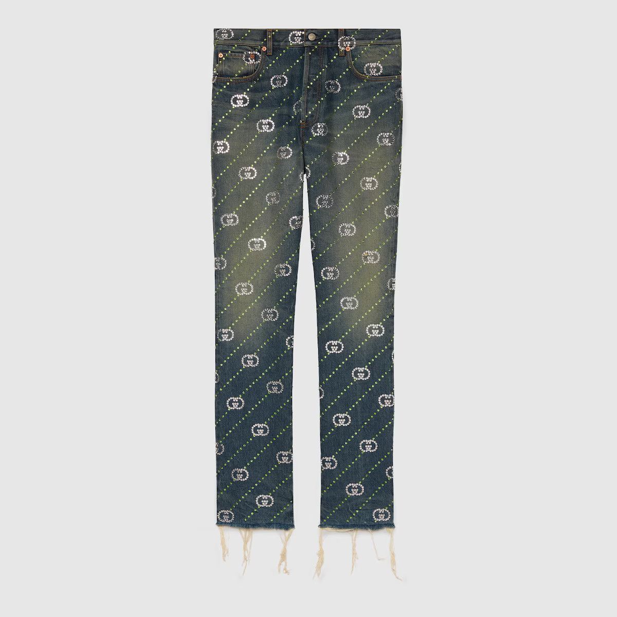 image of Gucci Jeans Pants Cargo Monogram GG Logo 760957 Xdcot 4447 in Blue, Men's (Size 33)