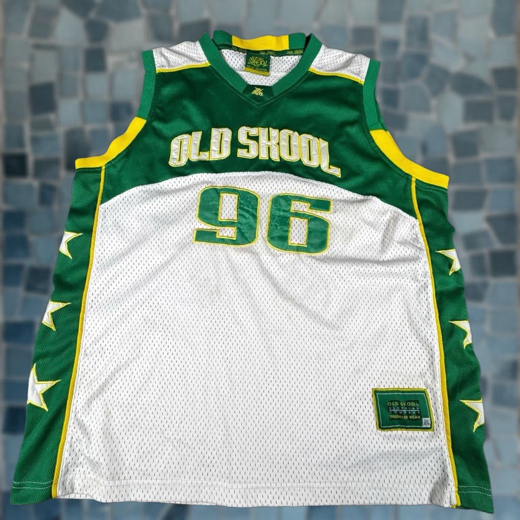 Vintage VINTAGE Old Skool 96 Basketball Jersey Men's XL Seattle Supersonics Oakland A's Shirt Adult XL Green Embroidered 50 in Chest Sports Baseball Mens Size US XL / EU 56 / 4 - 1 Thumbnail