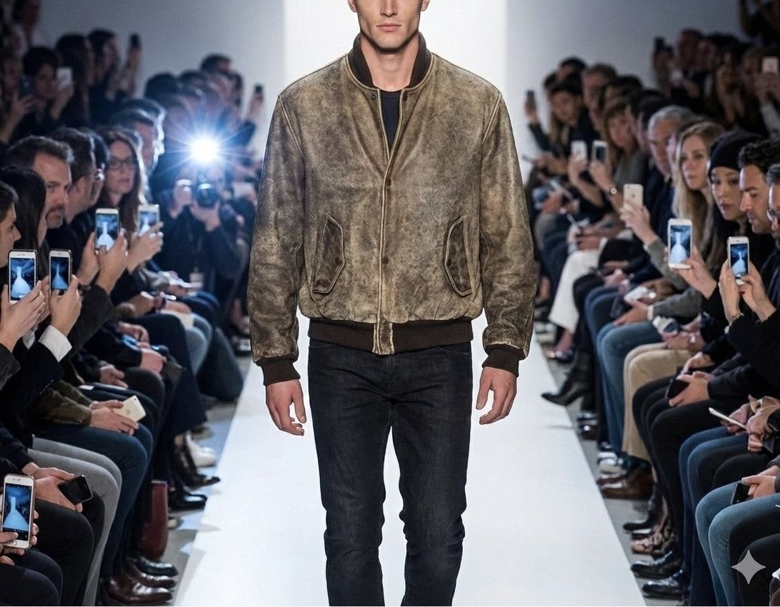 Chevignon Leather flight jacket CHEVIGNON ROLL AIRFLYTE. (GJ36) Size US M / EU 48-50 / 2 - 21 Thumbnail