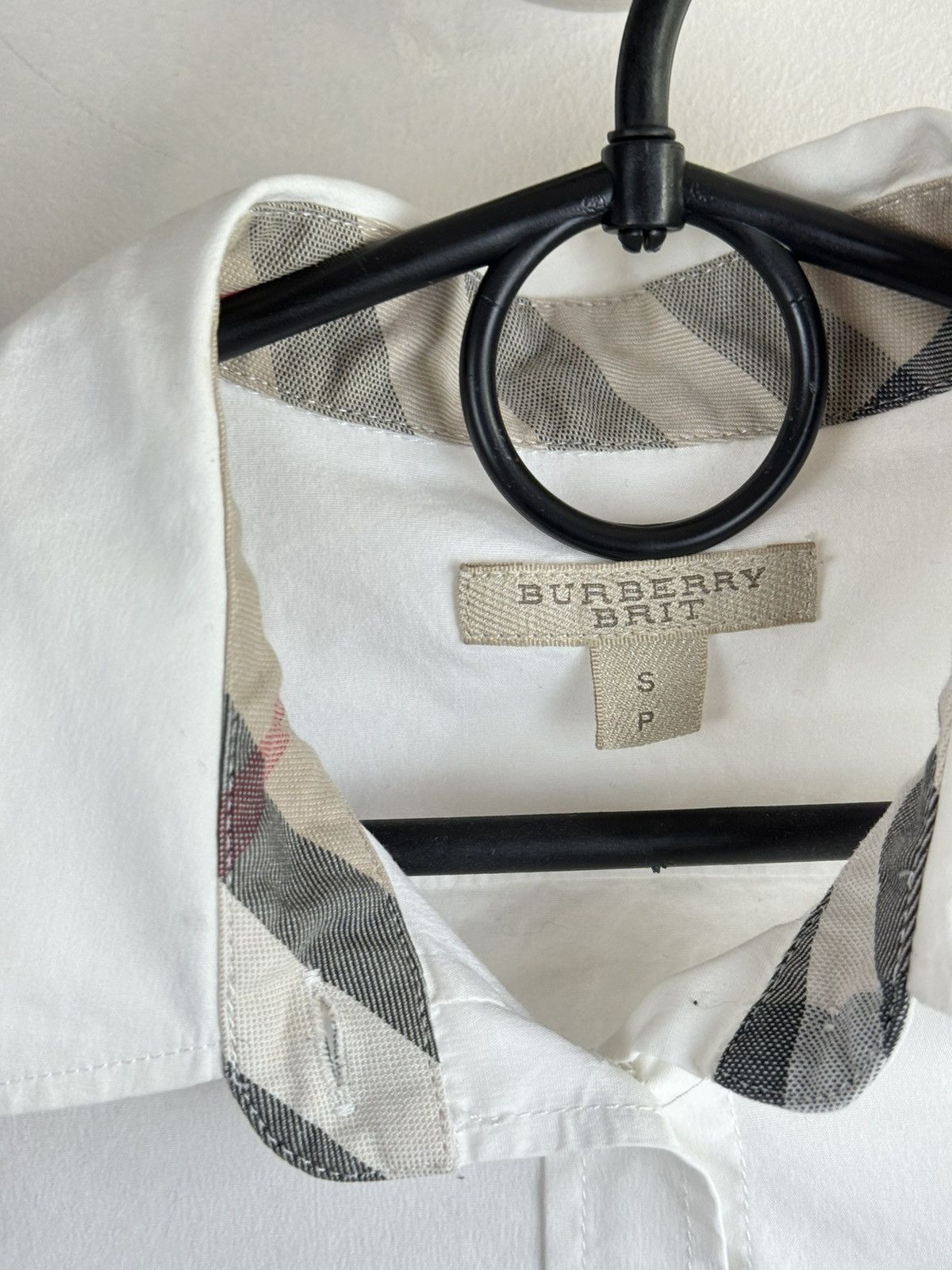Burberry White classic shirt Burberry Nova Check original luxury item Size S / US 4 / IT 40 - 2 Thumbnail
