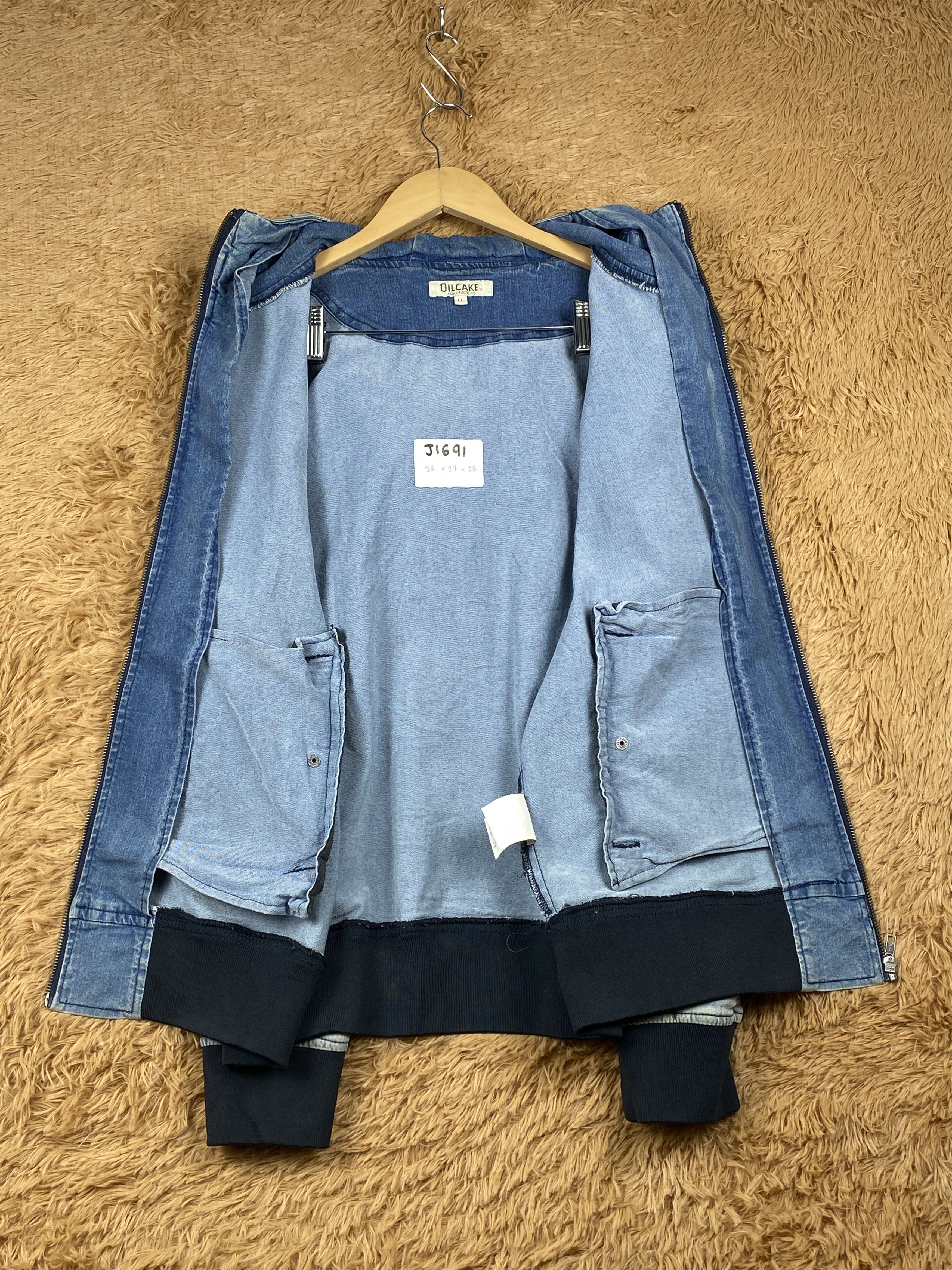 Japanese Brand Vintage Oilcake Hoodie Denim Jacket J1691 Size US S / EU 44-46 / 1 - 7 Thumbnail
