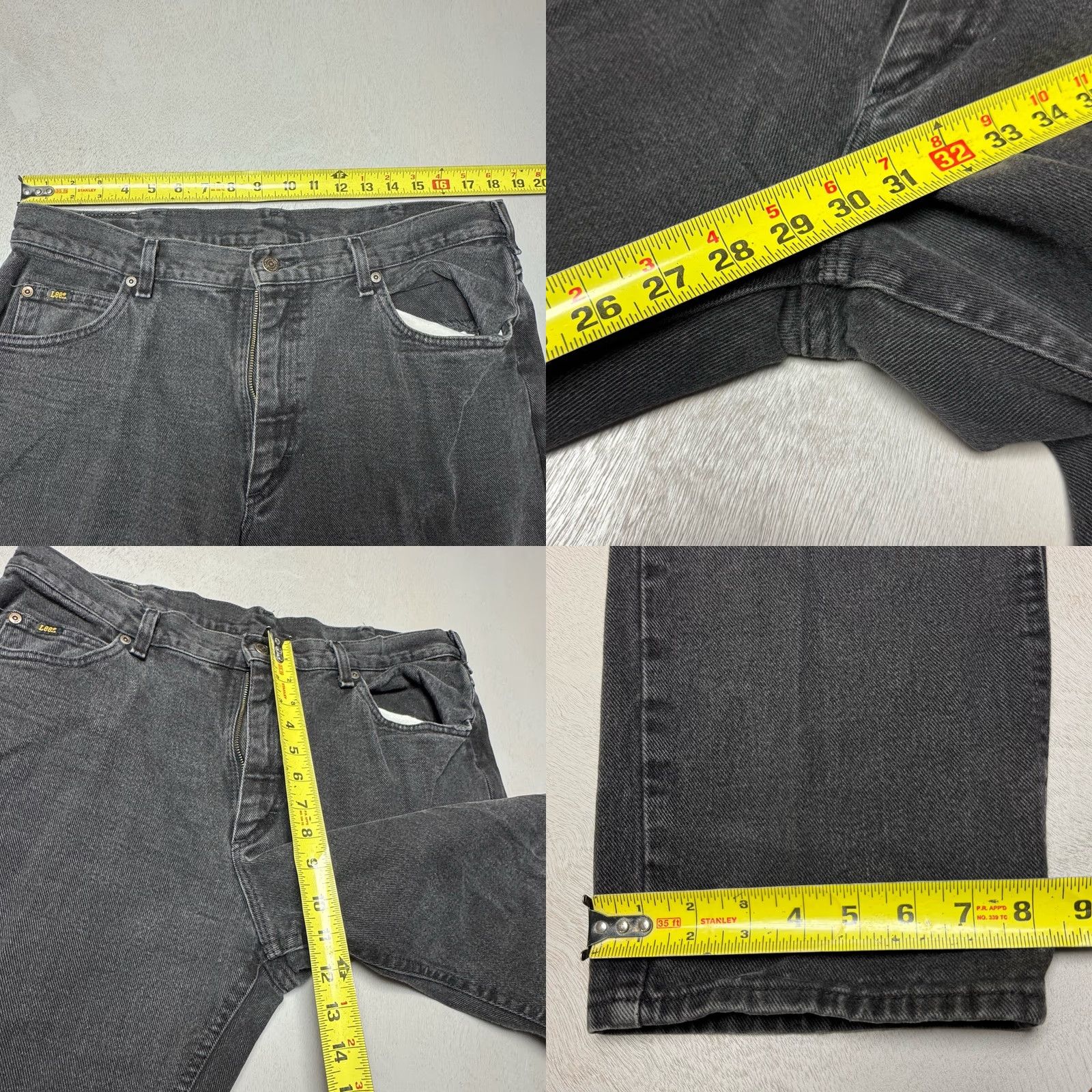 Lee VINTAGE Lee Jeans Baggy Mens 36x30 Relaxed Straight Faded Black Made In USA 90s Size US 36 / EU 52 - 8 Thumbnail