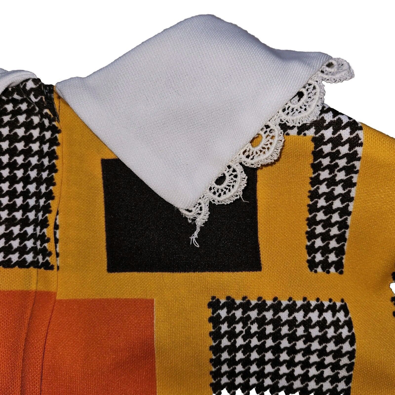 Vintage Vintage Psychedelic Dress Womens 12 Flashy Orange Yellow Geo Size S / US 4 / IT 40 - 14 Thumbnail