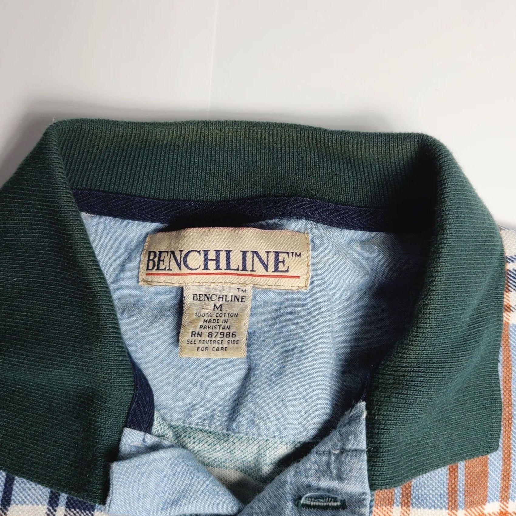 Vintage VINTAGE Benchline Mens Polo Shirt Short Sleeve Check 90s Green Brown M Mens Size US M / EU 48-50 / 2 - 3 Thumbnail