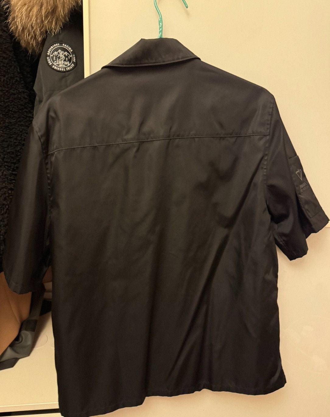 Prada black zip-up nylon short sleeve shirt. Size US M / EU 48-50 / 2 - 4 Thumbnail