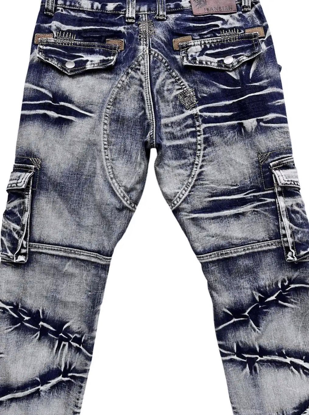 Other FYE💥JEANSIAN Barbed Wire Clawmark Vogue Punk Cargo Denim💥 Size US 30 / EU 46 - 8 Thumbnail