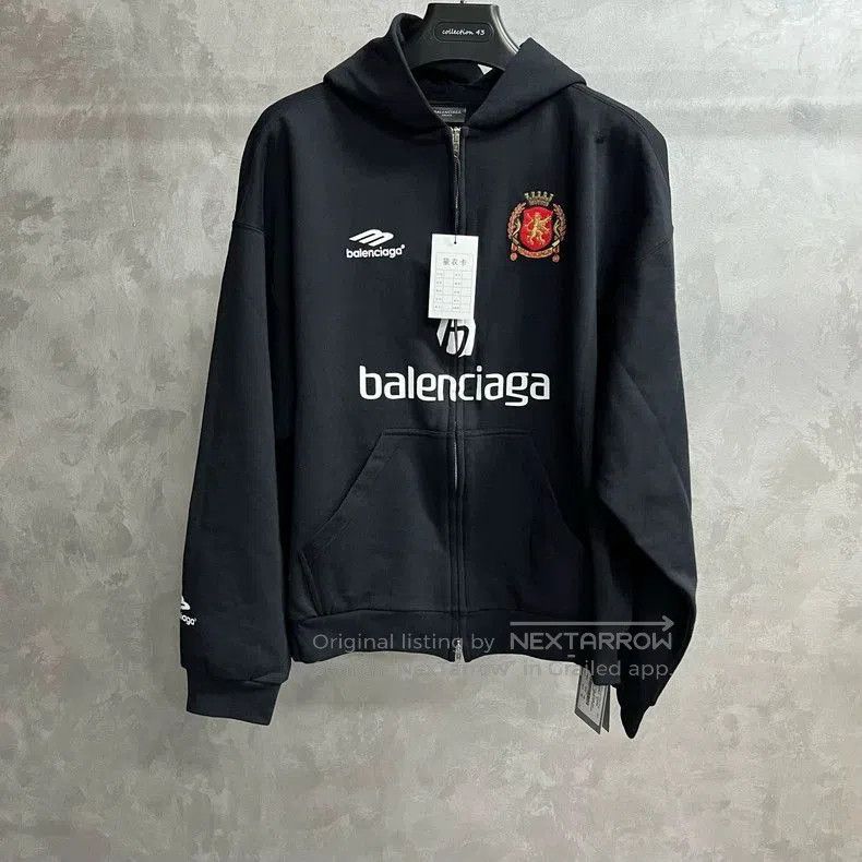Balenciaga Logo Print Zip Hoodie.