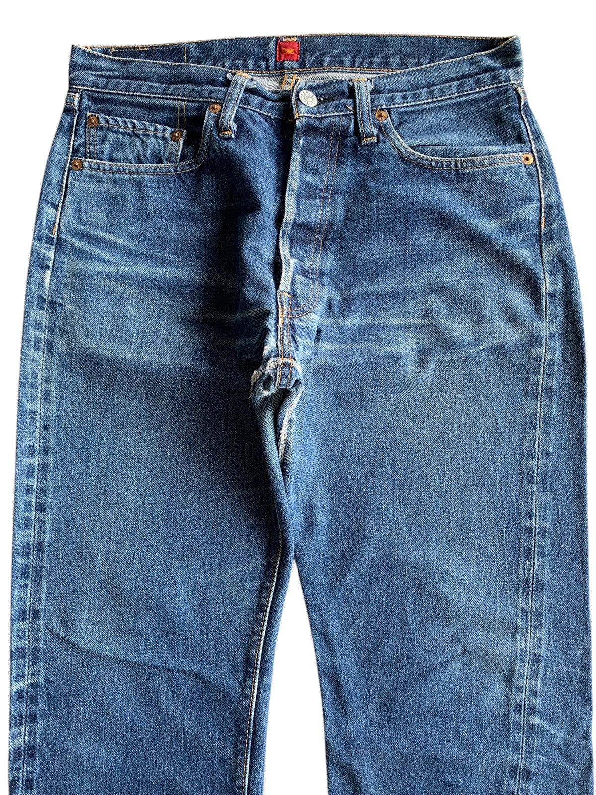 Japanese Brand × RESOLUTE × Vintage VINTAGE RESOLUTE 710 SELVEDGE BUTTON FLY DISTRESSED DENIM Size US 30 / EU 46 - 6 Thumbnail